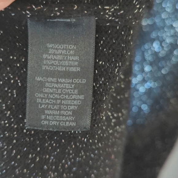 Black with silver thread knit long sleeve party dress! - Picture 3 of 10